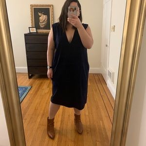 Eileen Fisher Navy v-Neck Shift Dress